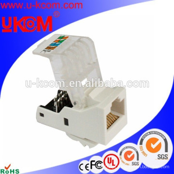 Fácil instalação sem uso cat5e rj45 cat6 8p8c fêmea keystone jack